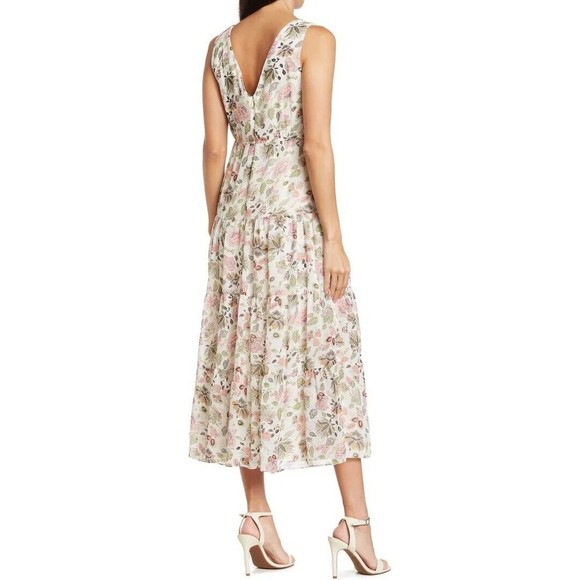 Gabby Skye Women's Sleeveless V-Neck Floral Print Knot Front Dress Size 12 NWT - Picture 3 of 13